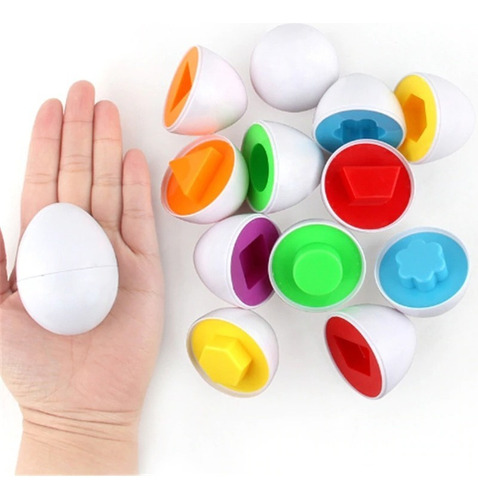 Brinquedo Educativo Ovos De Encaixar Infantil Geométricas Cor Branco