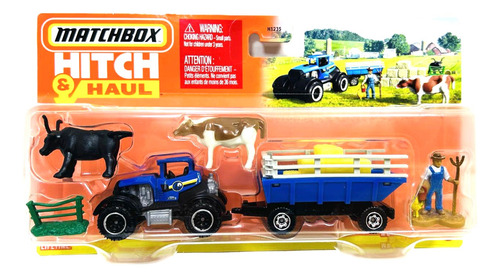 Trator Com Trailer Mbx Distroyer Farm Matchbox 1/64