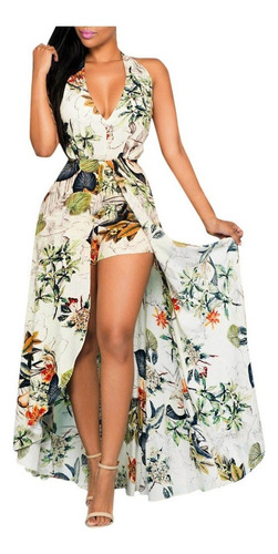 Yo) Gift Jumpsuit Women Y2 Summer Dress Off Shoulder Flower