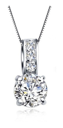 Imagen 1 de 1 de Collar De Plata Zircon Swarovski Elegante Dama