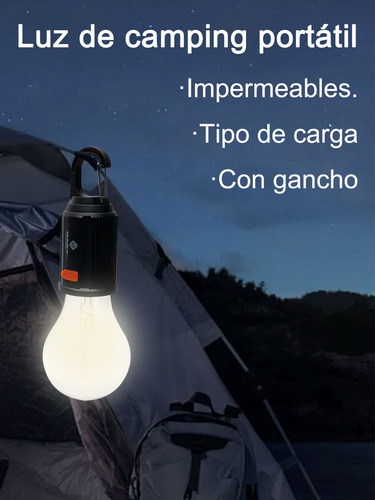 Foco Exterior Portátil Con Gancho Led Usb Recargable 6pcs