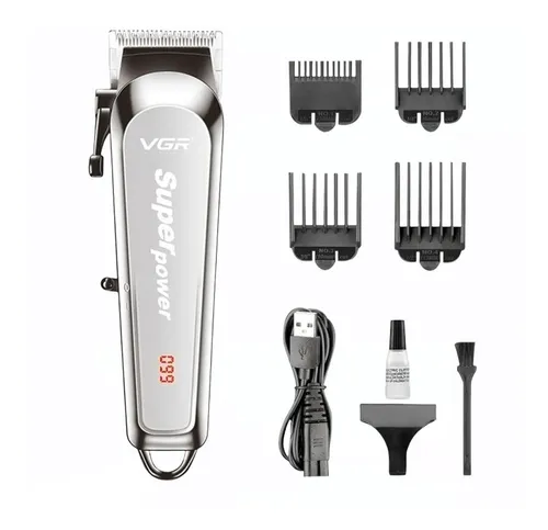 Maquina Cortar Pelo Clipper Vgr V-060 Display Recargable Usb