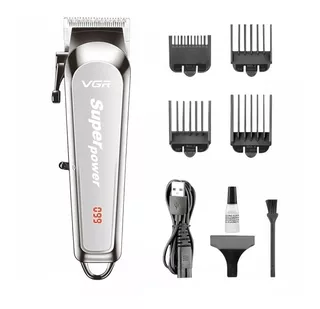 Maquina Cortar Pelo Clipper Vgr V-060 Display Recargable Usb