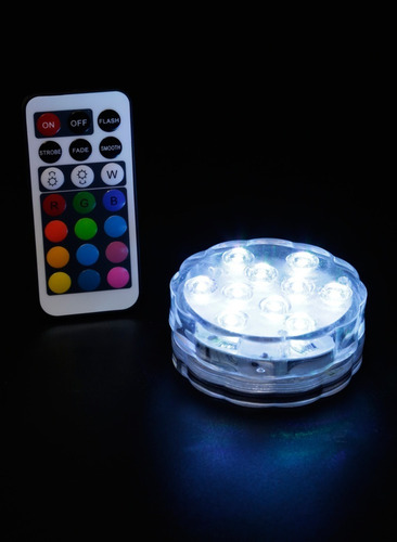 Foco Led Sumergible 10 Super Leds De Control Remoto Boda Xv Luz Multicolor
