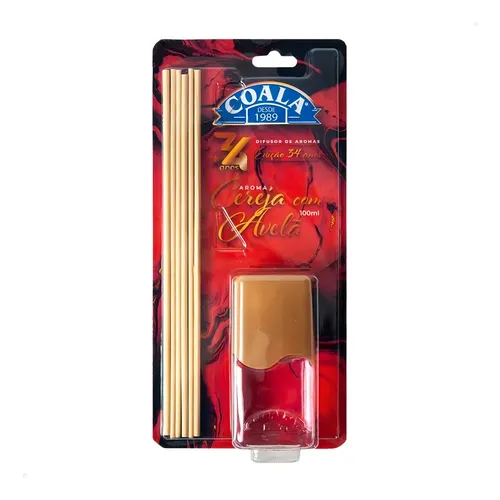 Difusor De Ambiente Aromas Perfumador Perfume Casa Coala Cereja Com Avela com Varetas 100ml