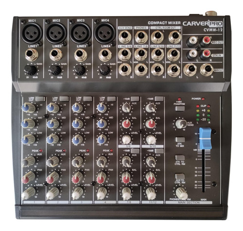 Mixer Analogo 12 Canales Carverpro Cvmw-12