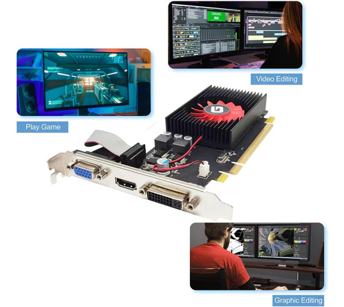 Tarjeta Gráfica De Bajo Perfil Radeon Hd 5450 1gb Ddr3, P...