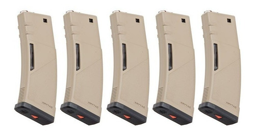 Cargador M4 Krytac Pack 5 Mid Cap 150bbs 6mm Tan 