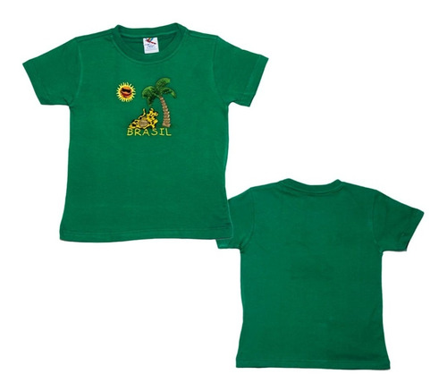 Camisa Camiseta Brasil Infantil Bordada De Ótima Qualidade