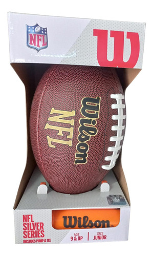 Balon Nfl Wilson Tamaño Junior Silver Series Color Naranja