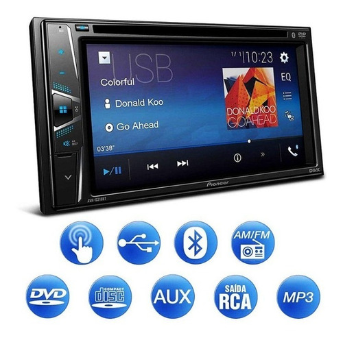 Imagem 5 de 9 de Dvd 2 Din Avh-g228bt Usb Bt + Câm Moldura Palio Strada Siena