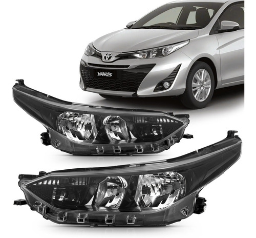 Par Farol Yaris 2018 2019 2020 Foco Duplo Máscara Negra