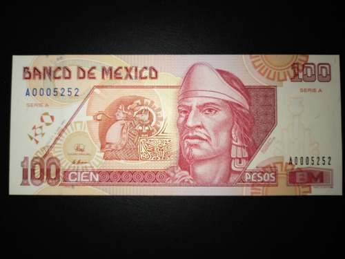 Billete 100 Pesos, Nezahualcóyotl, Sin Circular, Serie A