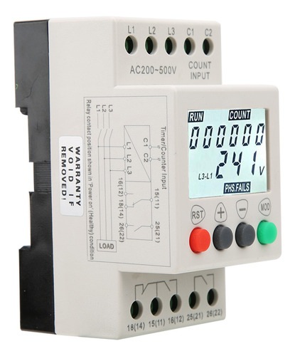 Relé De Protección De Fase Jvr800-2 Con Protector De Sobrete