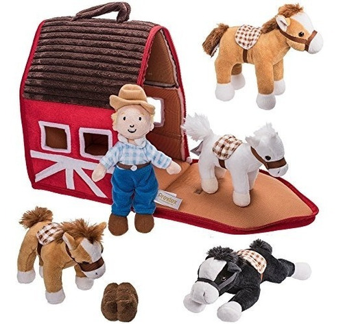 Prextex Plush Farm House Con Suaves Y Mimosos Caballos De Pe