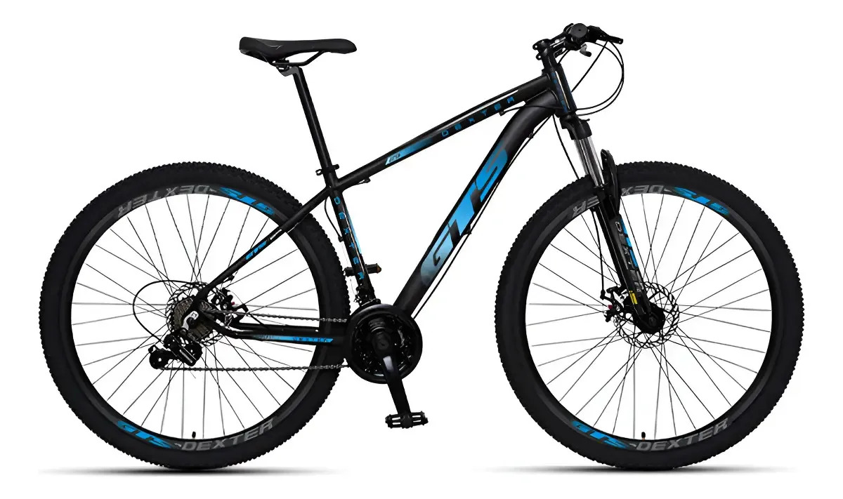 Bicicleta Aro 29 Gts Dexter 21v Cambio Shimano Freio A Disco Cor Preto/azul Tamanho Do Quadro 15