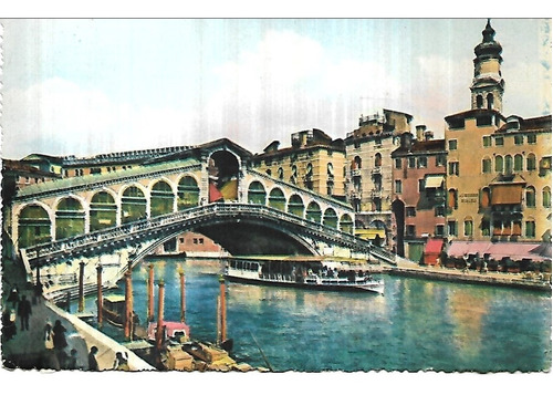 Tarjeta Postal Puente De Rialto - Venecia