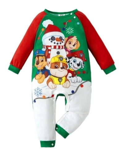 Pijama Patrulla Canina Navideña Para Niños (unisex)