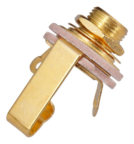 Conector Jack Mono De Latón Para Bajo De Guitarra Dorado