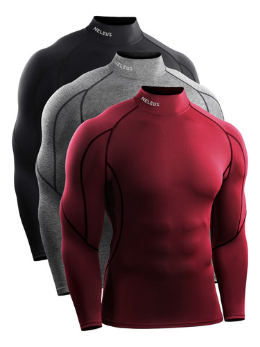 Pack De 3 Camisas Deportivas De Compresión Neleus Para Corre