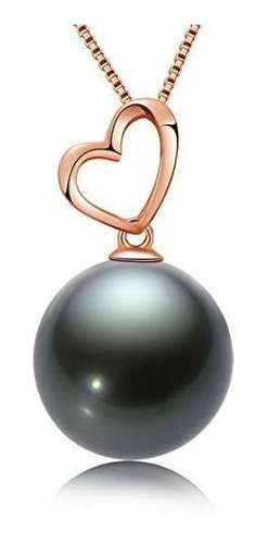 Collar - Black Pearl Necklace Tahitian Pearl Pendant 18k Gol
