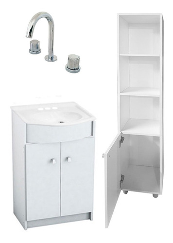 Kit Baño Completo Organizador Vanitory Griferia Viva Cromo