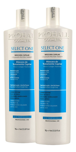 Kit Máscara Tratamento Capilar Select one 1l Prohall 2 Unidades