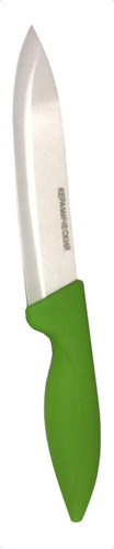 Cuchillo De Ceramica Mediano 24cm Para Verdura Fruta Y Carne Color Verde