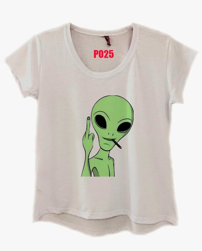 Camiseta Feminina Baby Look Alien Extra Terrestre