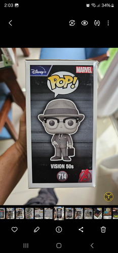 Funko Marvel Wandavision Vision 50s 714 Normal Y Chase Daño (Usado)