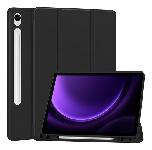 Funda Smart Case P/ Samsung Tab S9 S9 Fe S10 Fe Porta Pencil Negro