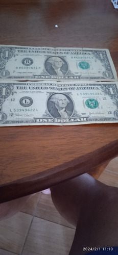 2 Billetes De Un Dólar Del Año 1995