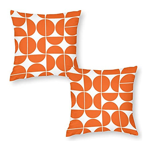 Mid Century Modern Orange Throw Pillow Fundas, Funda De...