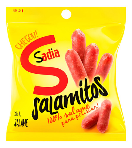 Kit Com 03 Salame Petisco Sadia Salamitos Snack Pocket 36g