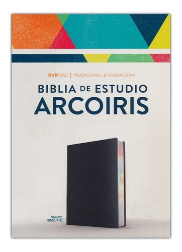 Biblia Rvr 1960 Biblia De Estudio Arco Iris, Negro Imitacion