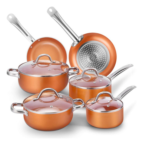 Olla Sartene Cobre Antiadherente Utensilio Cocina 10