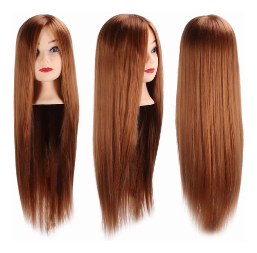 Cabeza De Maniquí Con Cabello Para Prácticas De Peluquería