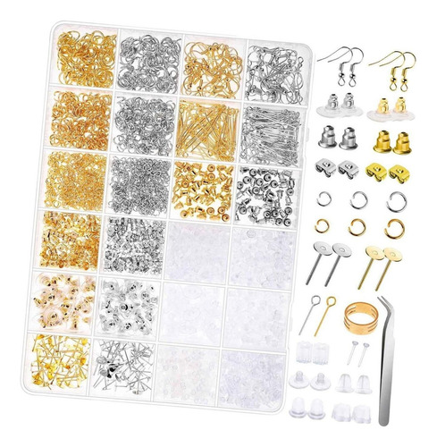 Kit De Fabricación De Pendientes De 2290 Piezas, Anillos De