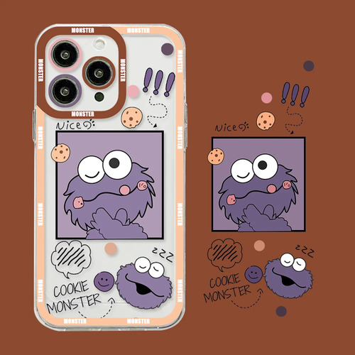 Funda De Teléfono Cartoon Cookie Monster Para iPhone 15, 14,