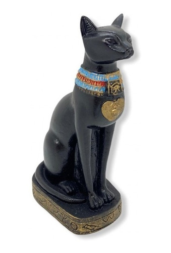 Escultura Egípcia Deusa Bastet Da Fertilidade Cor Preta 14cm