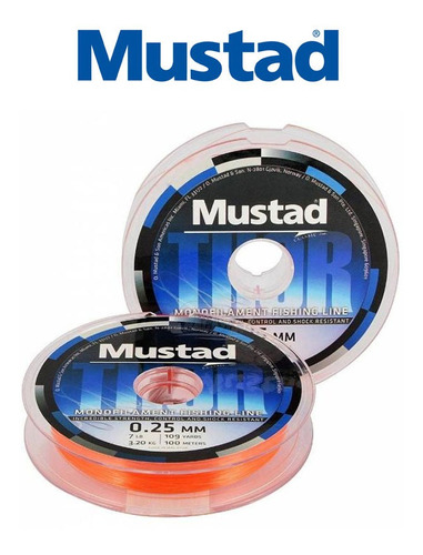 Tanza Nylon Mustad Thor Carretes Pesca 0,25mm X 100mts