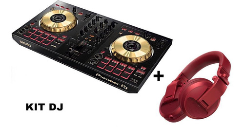 Kit Dj Controlador Pioneer Ddj Sb3 Gold + Fone Hdjx5bt Red