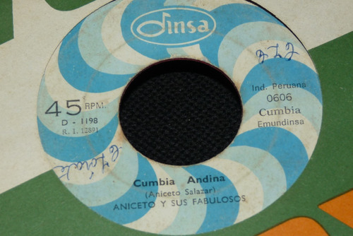 Jch- Aniceto Y Sus Fabulosos Cumbia Andina 45 Rpm Peru