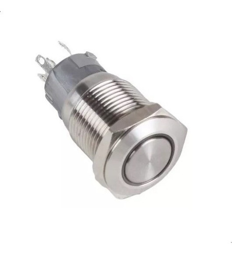 Boton Pulsador De Metal Led Con Retencion 16mm 220v