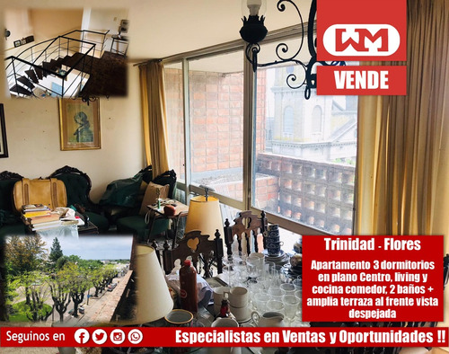 Venta Apartamento En Trinidad Flores 3 Dormitorios 2 Baños Con Terraza Al Frente Bajos Gastos Comunes Único Céntrico