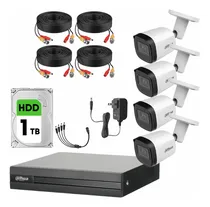 Comprar Kit Videovigilancia Cronos 4 Cámaras Dahua Metálicas Bala B2A51 5MP + Disco Duro 1 TB + Cables + Accesorios - Kit CCTV DH-KIT5MP-PLUS2-1TB-CC (DVR XVR1B04H-I Circuito Cerrado)