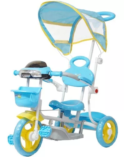 Triciclo Infantil com Haste Empurrador Pedal Motoca Velotrol 2 em