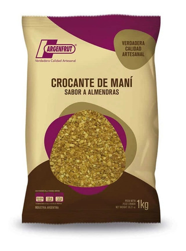 Crocante De Mani Sabor Almendra Reposteria Argenfrut X1 Kilo