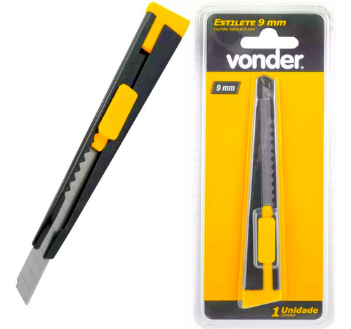 Estilete Profissional Emborrachado 9mm Envelopamento Vonder