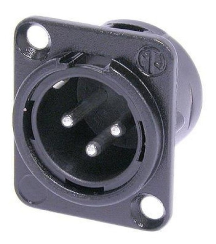 Conector Adaptador Caja Chasis Xlr Canon Macho Neutrik Negro